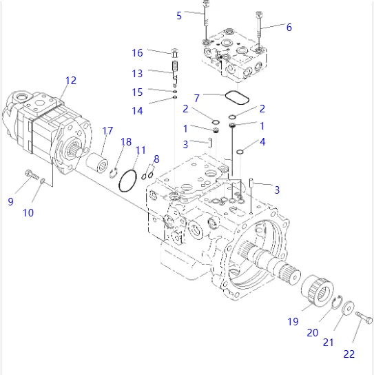 Aftermarket Komatsu Pilot Pump 708-3T-04620 Pump Assy(pic1)