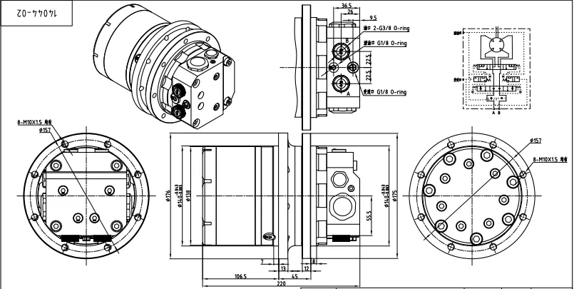 TM01 Final Drive Travel Motor for Yanmar VIO15 Excavators | Travel Motor for Sale (pic1)