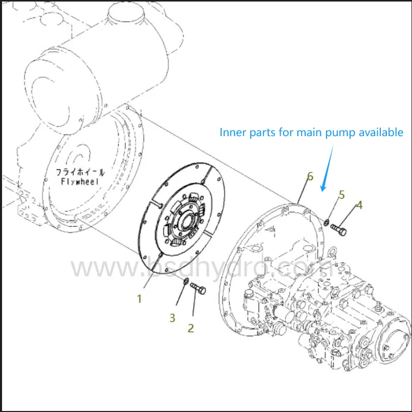 Inner parts for 708-2J-00010 piston pump for Komatsu PC490 big excavator(pic1)
